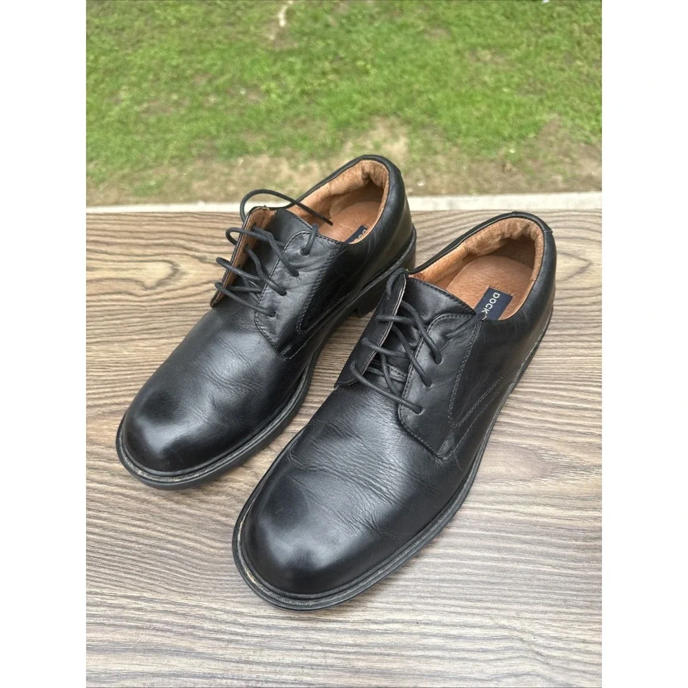 Men's Dockers Black Casual Or Dress Leather Shoes SZ 9.5 M Fall Everyday Wear